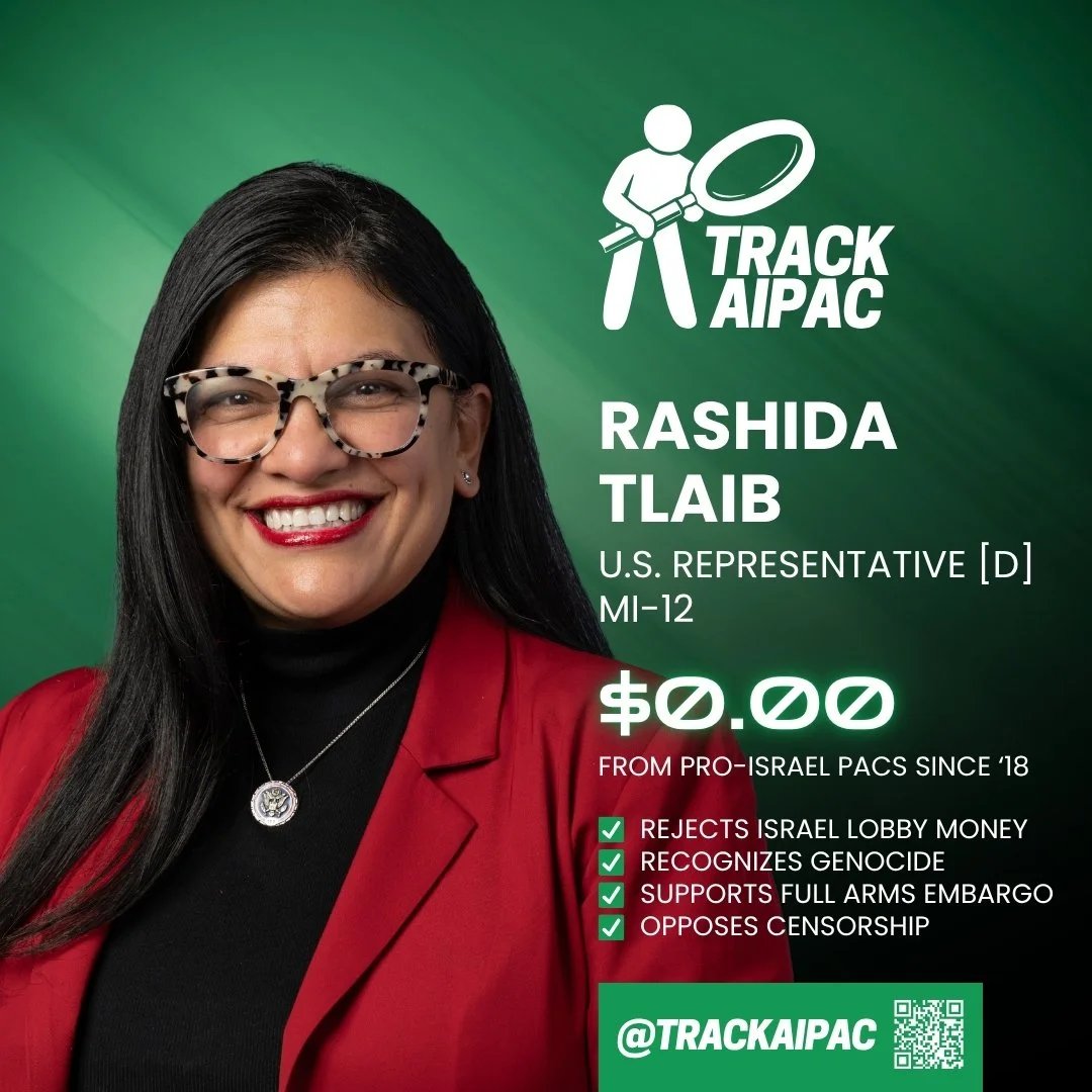 RyanRozbiani's tweet photo. Rashida Tlaib took $0 from AIPAC and is ANTI WAR

TONIGHT SHE WON

Congrats @RashidaTlaib https://t.co/Iuj9Mf684O
