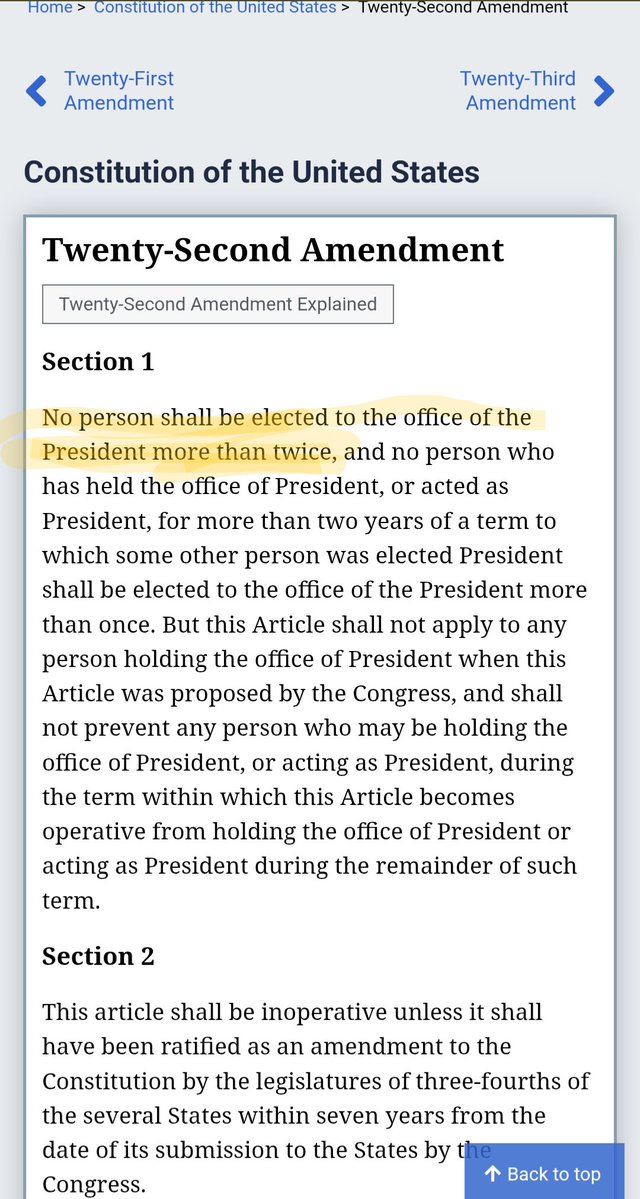 TheAuxcart's tweet photo. @dee_knuth44455 @Mr_Q_Q17 Never mind the distractions. How does this let him break the constitution and be elected again? https://t.co/QhNsqJes2u