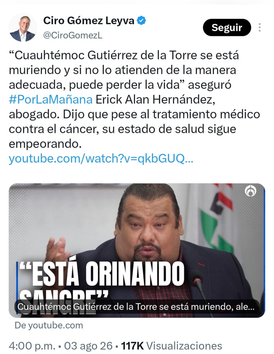 FreddyOliviery's tweet photo. Defiende a Genaro García Luna, aboga por la estatua de @FelipeCalderon y ahora se preocupa por el tratante priísta Cuauhtémoc Gutierrez de la Torre.

Ya ni la chngas @CiroGomezL 🤦🏻‍♂️ https://t.co/ziyolkDy0G