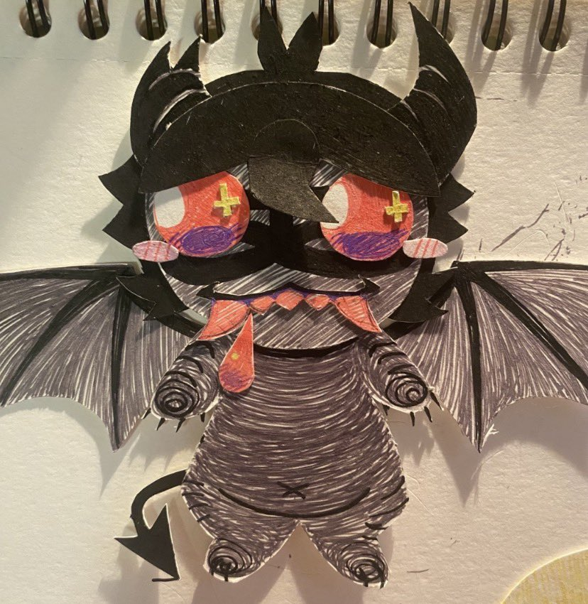 kittykr4ft's tweet photo. paper babies YES isaac is yellow because i didnt have a skin color ballpoint pen oops https://t.co/hnxTLmCle0