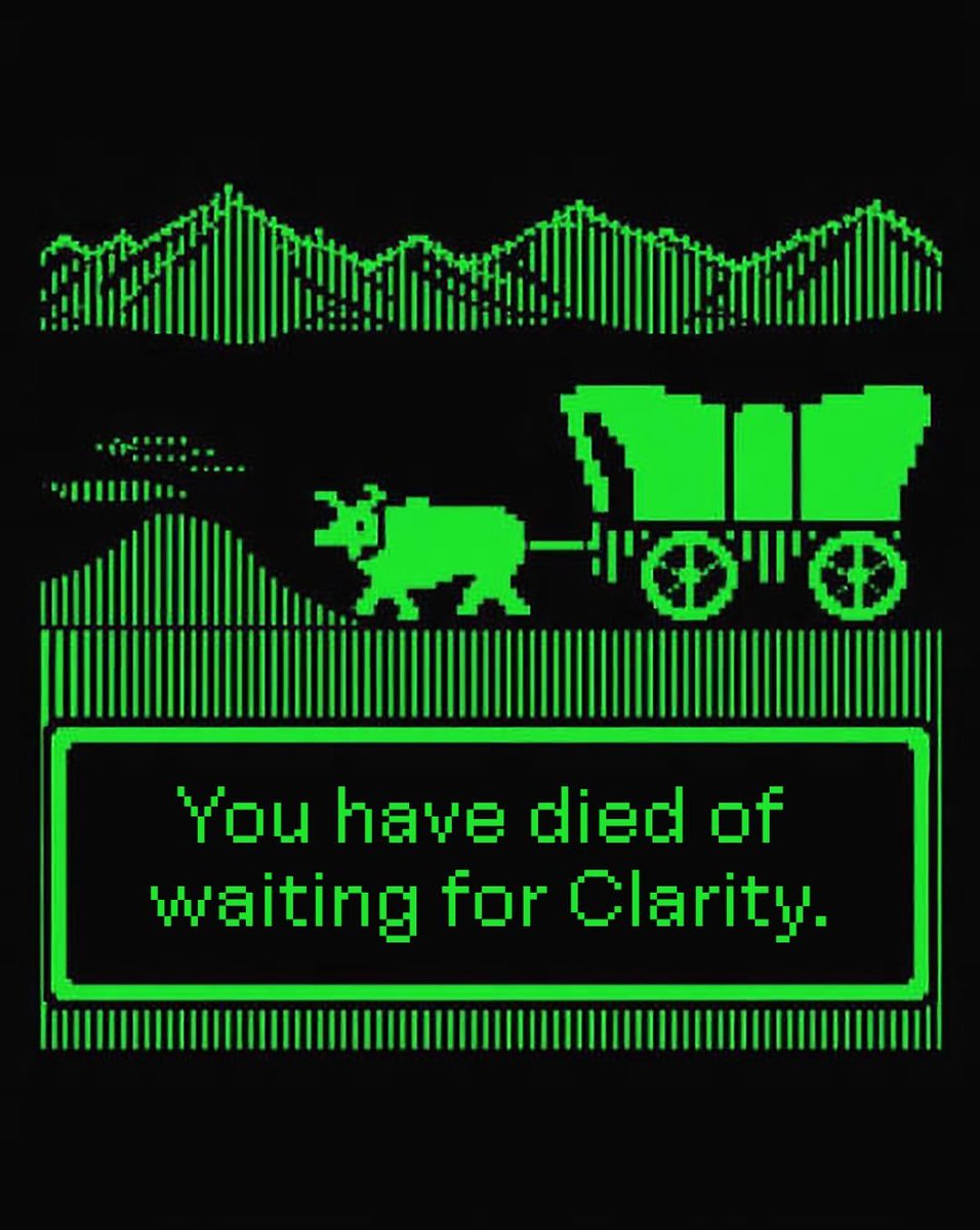 getmerlincrypto's tweet photo. You have died of waiting for Clarity. Press F to continue waiting. #cryptomemes #cryptotwitter #clarityact #hold1 #cryptocommunity https://t.co/x0H0FEVVlF