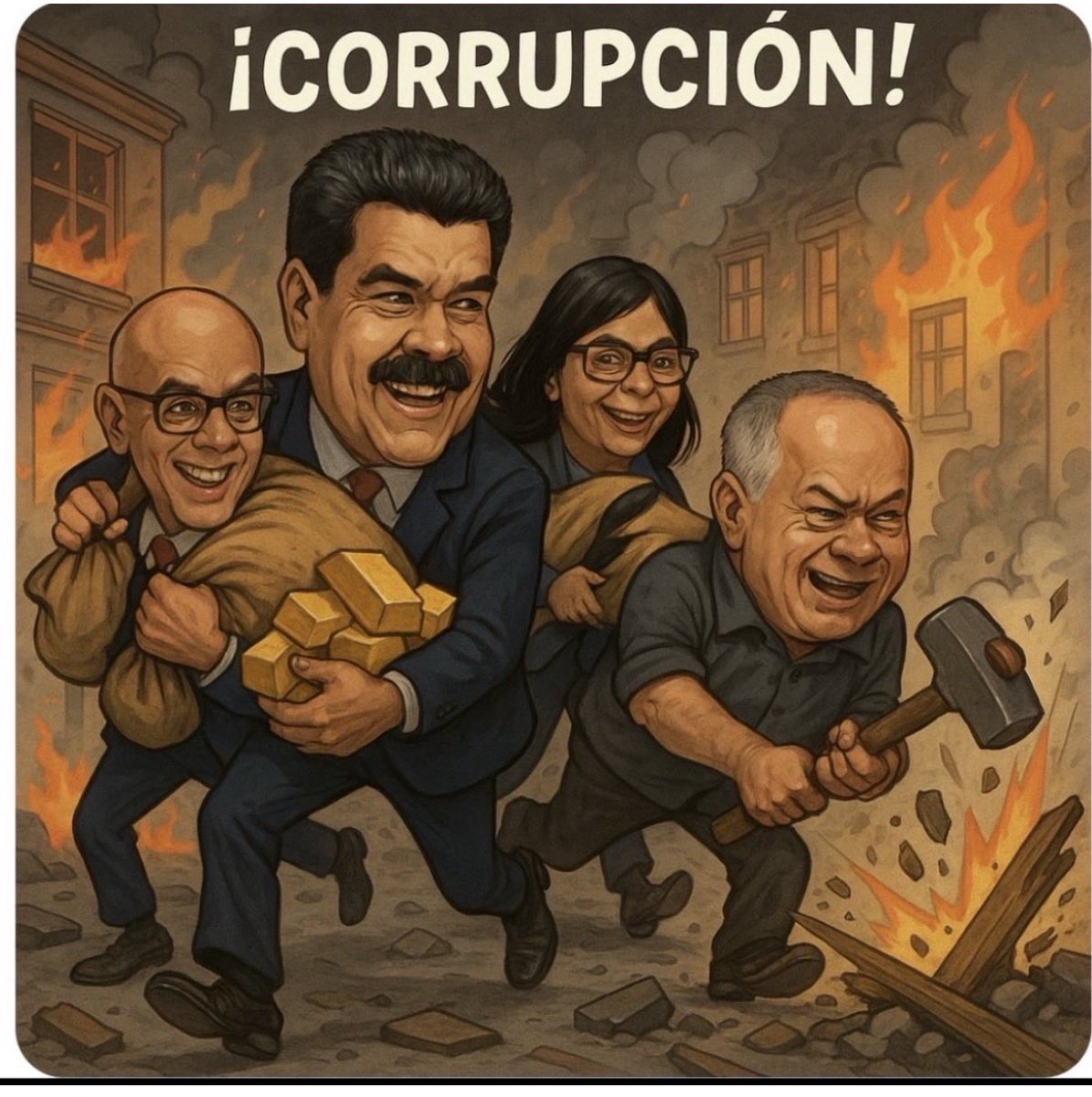 Carmenj8787's tweet photo. CHAVISMO es Mentira,Engaño,Corrupción y Destrucción. Según ellos; Chávez Vive, Vzla es potencia, Las espadas caminan,Hay Sopotocientos motores a full potencia, Maduro Volverá, Las iguanas cortan la luz; Dudar es traición, La culpa es de las sanciones y el bloqueo, no del saqueo… https://t.co/8bN7q2fUGl