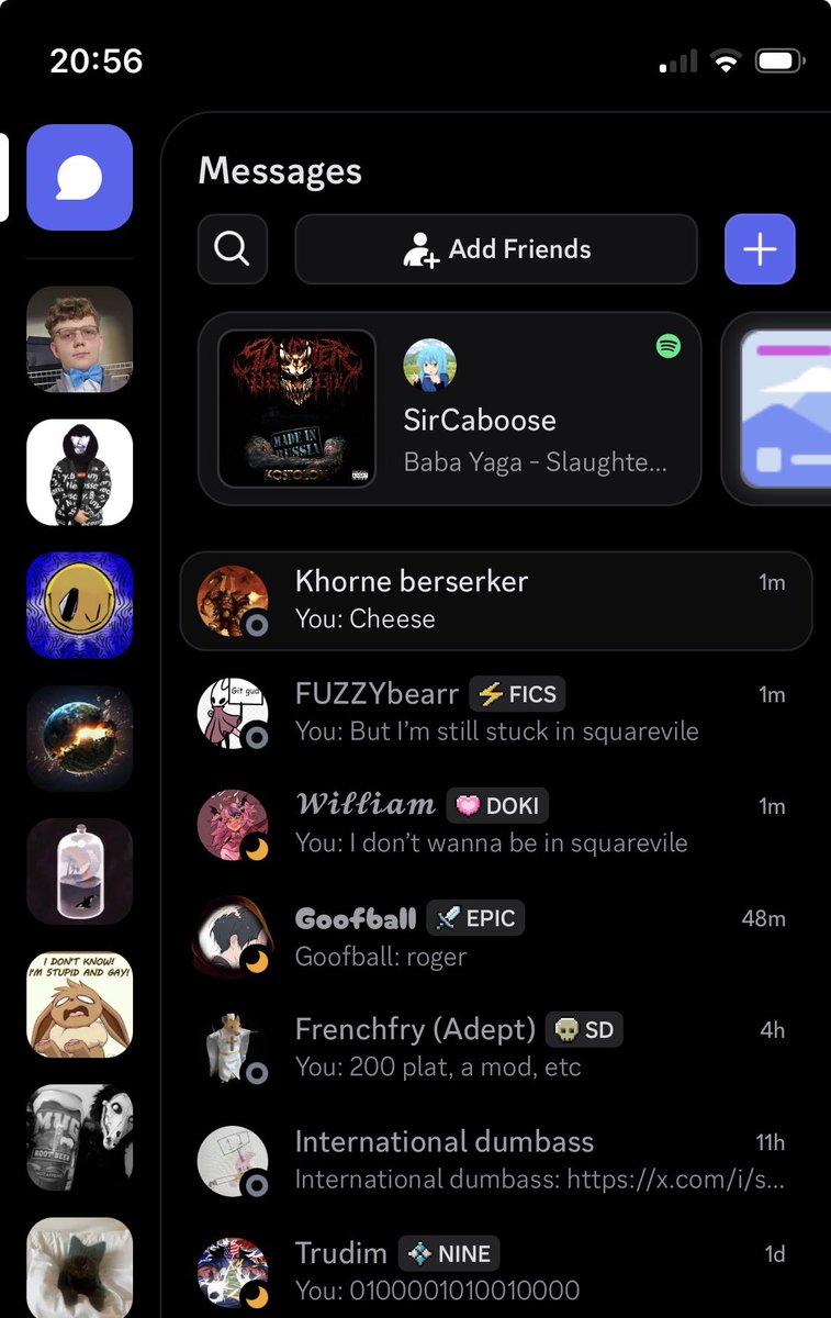 Cheesemannnnnn's tweet photo. @discord @discord_support why did the you change to a squared off look rather than the prior look, and how do I get the old look back? 

Image for reference of what it looks like now: https://t.co/M0tS7aMVXe