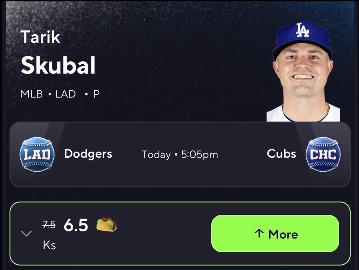 1Trapray's tweet photo. PrizePicks has done again with Tarik Skubal 😹 this wasn’t even a discount his OG was at 7 they bumped it to 7.5 so realistically this was a .5 “discount” 😹😹😹 &amp; it hooked https://t.co/x36REmjgXL