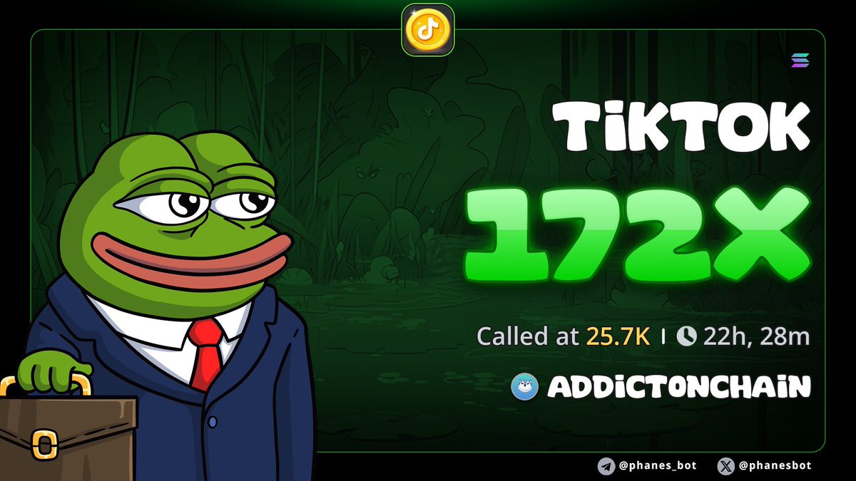 addict0nchain's tweet photo. $TikTok 

Ca :

89RAitwPJBEfLK4Gcg5iv7AjFABHWNvoD5rkvRkvpump 

I guess I love $TikTok now.

172x - called in Private !!! 

Don’t Fade me https://t.co/s8CCi6r4m3