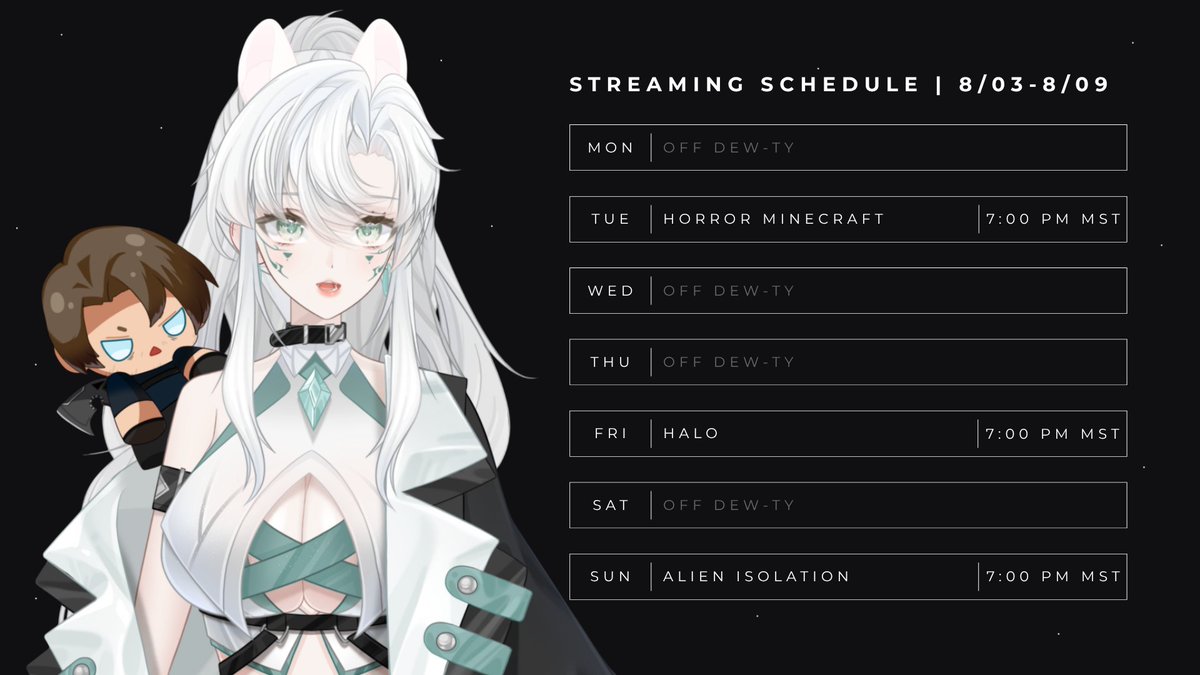dewleiv's tweet photo. https://t.co/itFXV03Fd0
#vtuber #twitch #live #schedule https://t.co/Aczdww2NYF