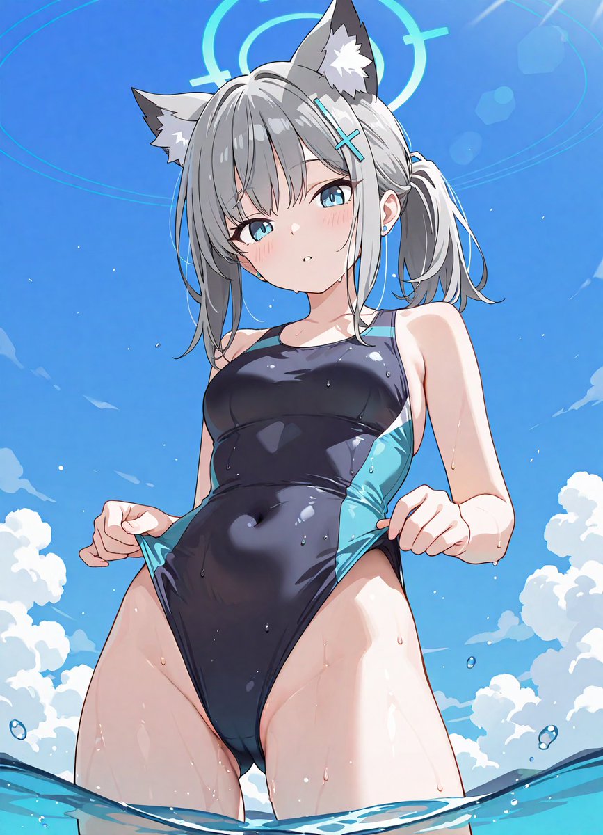 utsuwa01's tweet photo. 真夏のスプラッシュタイム
 / 砂狼シロコ #BlueArchive 
SFW anime-style illustration. No nudity. https://t.co/nCbWCEj1rl