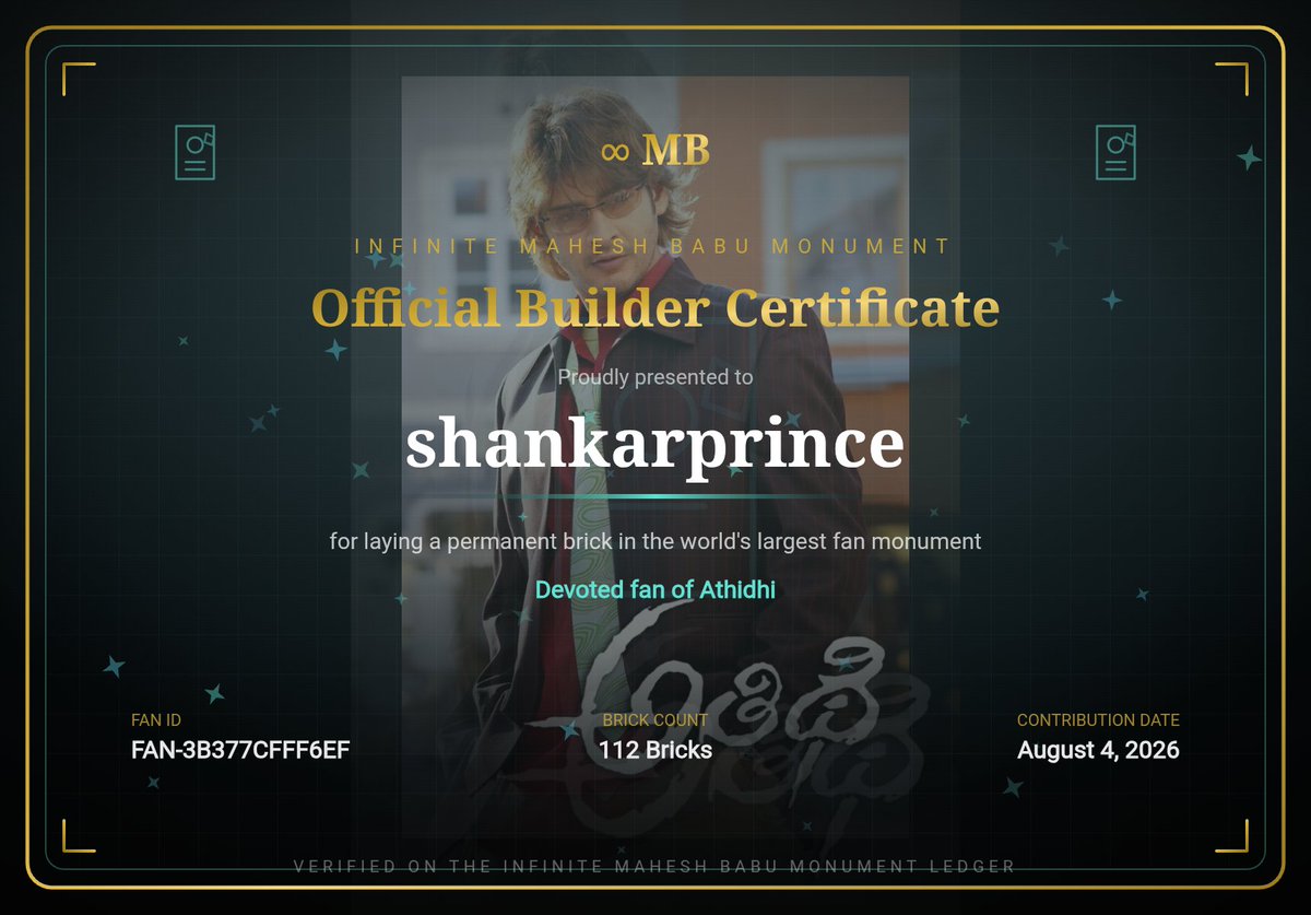 ShankarPrince03's tweet photo. Together, we’re building the 𝐖𝐨𝐫𝐥𝐝’𝐬 𝐋𝐚𝐫𝐠𝐞𝐬𝐭 𝐃𝐢𝐠𝐢𝐭𝐚𝐥 𝐅𝐚𝐧 𝐌𝐨𝐧𝐮𝐦𝐞𝐧𝐭, dedicated to Superstar @urstrulyMahesh 👑

Done my side ✅❤️🥹

Join 👉 https://t.co/OEDDt5bfLj

#MonumentForSSMB https://t.co/LD0QY7oQzK