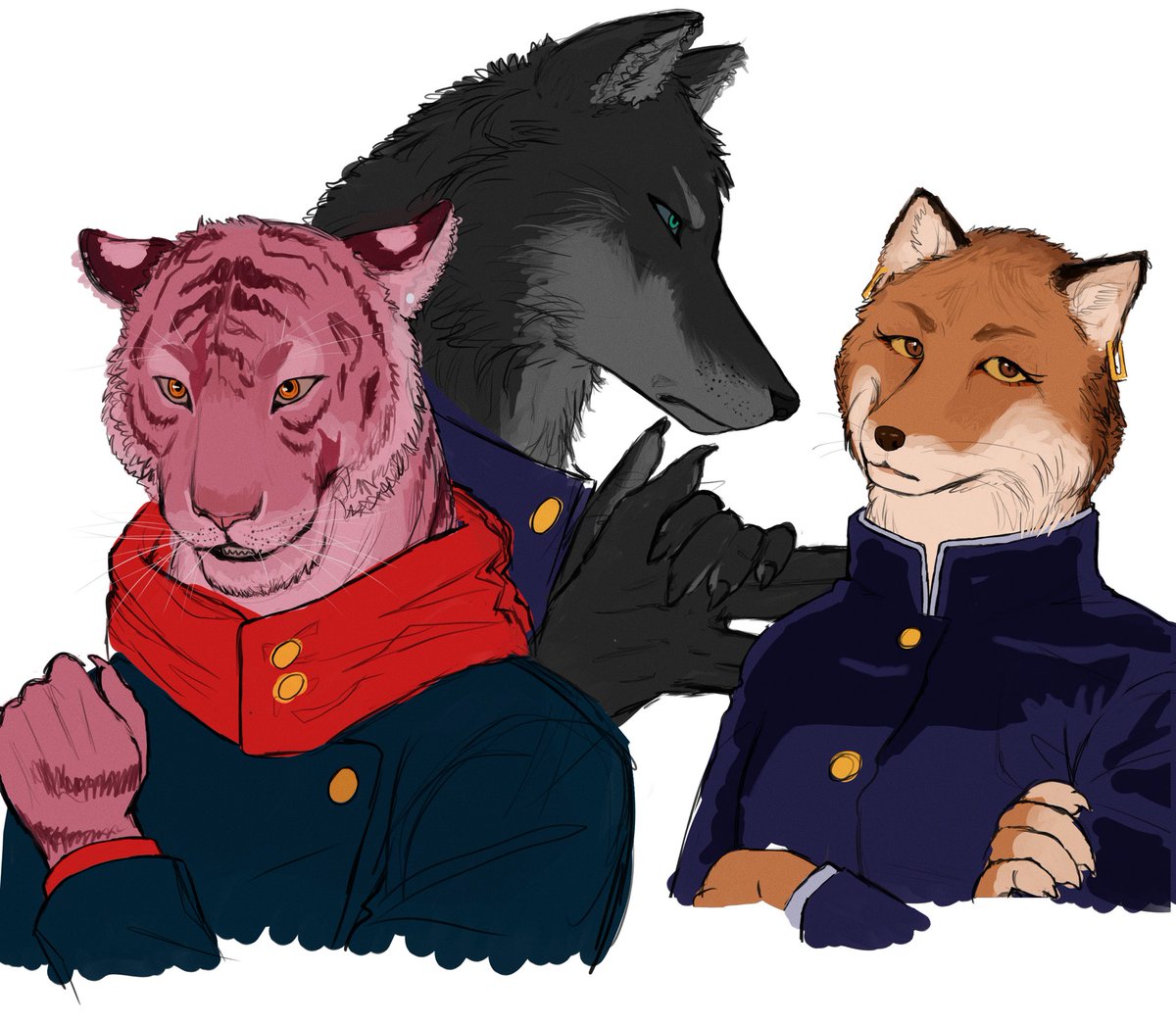 kiyzeiin's tweet photo. jjk characters as furries pt. 1 https://t.co/qMNliE11uo