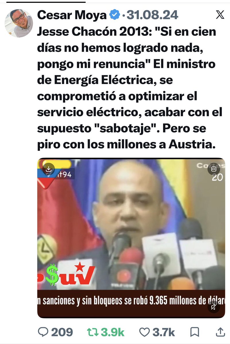 zuricht94's tweet photo. En 2013, sin sanciones ni bloqueos, los ladrones del PSUV se robaron todo el presupuesto destinado a mantener el sistema eléctrico nacional. https://t.co/AQ5MyAW4M0