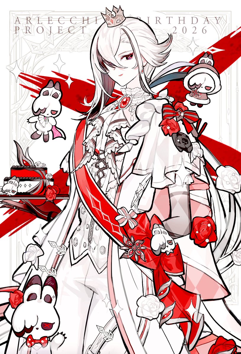 LTanuko39831's tweet photo. Although I'm not able to host Arlecchino's birthday event overseas this year, I'm happy to share that we're organizing 11 offline birthday celebrations across China for her! 

To celebrate, I also designed a brand-new birthday outfit for Arlecchino, inspired by Snezhnaya—a white winter ensemble with her signature red, black, and gold accents. I've always imagined that if Lyney and Lynette could have Chiori-made formalwear, then Father deserves a magnificent outfit of her own too.

I know many of you outside China have been asking if there's any way to get the merch, so I'm opening international pre-orders as well!

✨ The shop link is in my bio.

Thank you for supporting this project from all around the world. Even if we can't celebrate together in person this year, I'm really happy that everyone can still be part of it.
