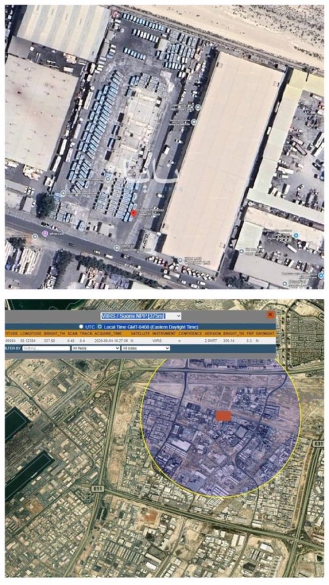 ShaykhSulaiman's tweet photo. SATELLITE IMAGE CONFIRMS FIRE AT FUEL STORAGE AT JEBEL ALI PORT IN DUBAI https://t.co/SowrETOTSQ