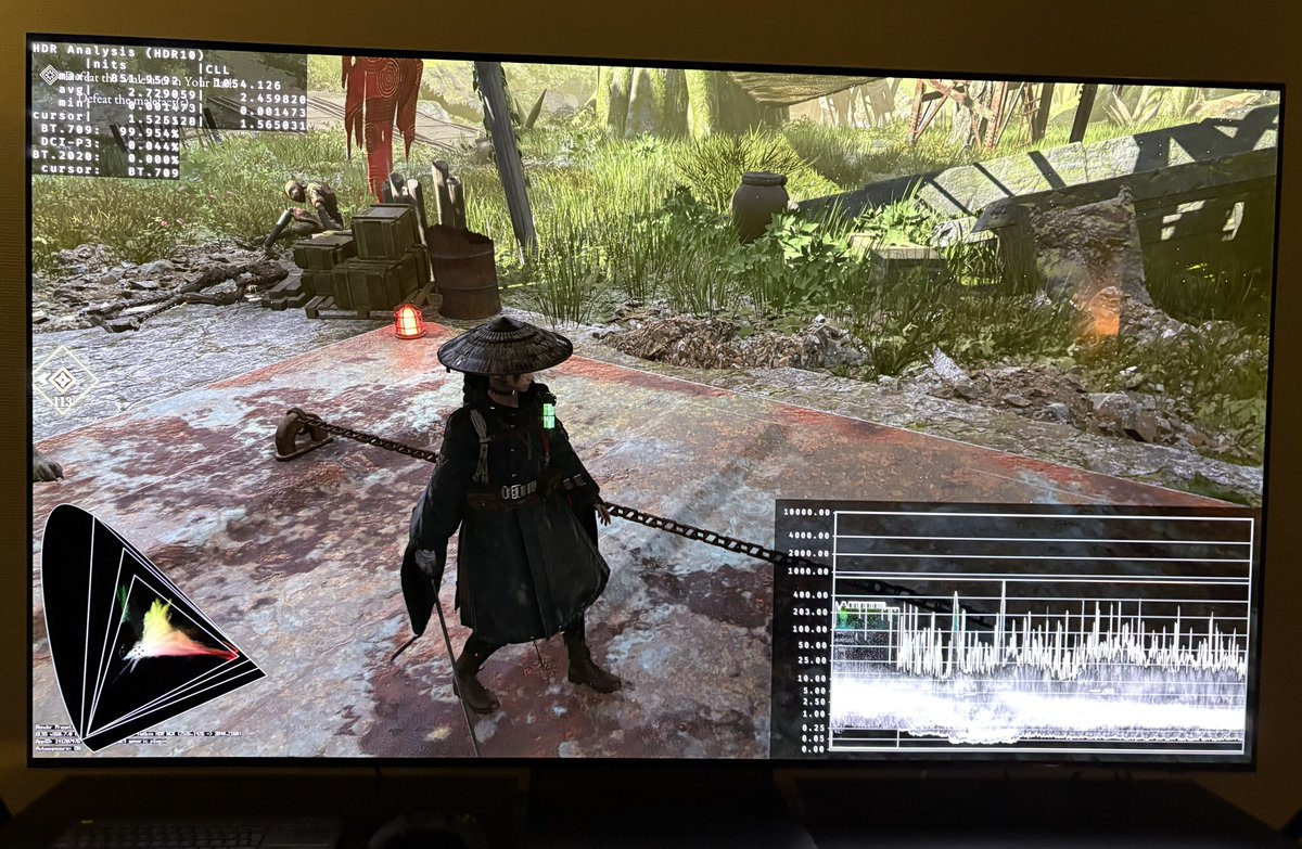 HDRgameAnalysis's tweet photo. Quick HDR analysis and setup guide for  Beast of Reincarnation on PC and SX (and PS5).

HDR is implemented the same way on PC and a Xbox consoles. I did not try it on PS5, but it’s most likely the same.

PC Gamers:
See my separate setup and settings guide that will show how to fix the blurry visuals (turn of chromatic aberration and other effects) and how to fix the HDR using RenoDX Extended version.

Console gamers:

We have two in-game sliders. Middle Grays and Max Brightness.

Peak brightness:

The Max brightness slider adjusts peak brightness. There is no indication on the slider to what brightness in nits the game outputs, so I show it here:

10 clicks - 520 nits
20 clicks - 625 nits
30 clicks - 736 nits
40 clicks - 830 nits (default setting)
50 clicks - 930 nits
60 clicks - 1100 nits
70 clicks - 1246 nits
80 clicks -1380 nits
90 clicks -1530 nits
100 clicks - 1660 nits

Setup to what your display can max output.

Brightness / paper white:

The games overall brightness is adjusted via the Middle Grays slider. It adjusts everything inbetween peak brightness and black level floor.

Set it up to get the overall brightness you want.

Black levels:

The game does not have a black level raise caused by HDR. We see that if we compare the waveform in picture 3 and 4. In picture 3 I have removed all the games fog (via engine.ini commands on OC) and black levels look fine. In picture 4 we see a black level raise.

The game heavily uses a tiny layer of fog in the first area of the game. I have not seen the later areas. 

So much fog effectively raises black levels, reduces contrast and detail in the distance. I hate when games uses it so much, even indoors.

Increasing the middle grays slider increases upper shadows. Be aware of that. It further decreases contrast and thats probably not what many wants in a game that uses so much fog.