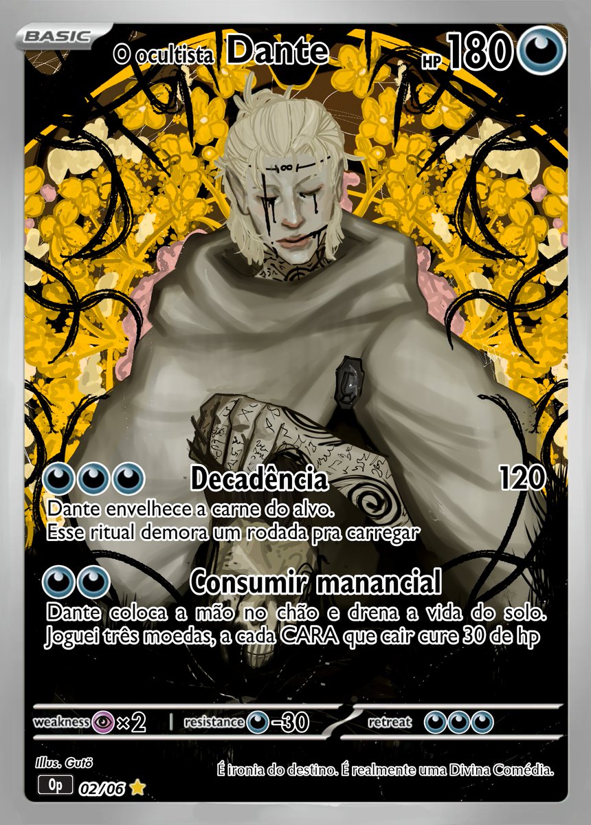 Gugut0art's tweet photo. (Ordem paranormal tcg fanmade)
Dante o ocultista.
#ordemparanormal #tcg #cardgame #carddesign https://t.co/cuOnapkLFg