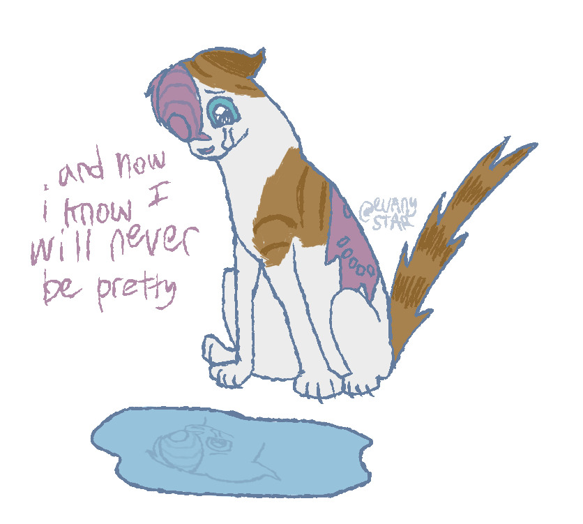 evanystar's tweet photo. no matter how much i change i will always be laughed at 
{#warriorcats #wctwt #brightheart} https://t.co/t3oIqoPhfZ