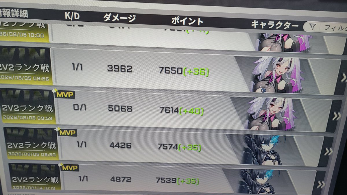 patchouli_heit's tweet photo. すっげぇ珍しく今日のデイリー6戦全勝した
結構かみ合った試合多かったし練習中のキャミィ動かせる様になってきたな
4/6MVPなら頑張れたやろ https://t.co/7oClv1Tygj