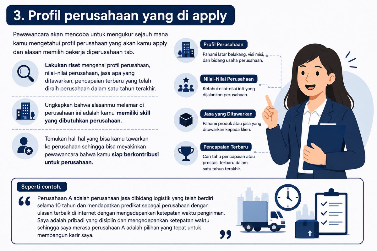 xdent_s's tweet photo. berikut catatan versi danen untuk persiapan interview bumn. bisa diterapkan di pertamina, pln, kai, maupun swasta.

ini lebih valid dibandingkan catatan yang aku kutip, soalnya danen udah lolos bumn. silakan dipelajari. https://t.co/v4LHmXuAIj