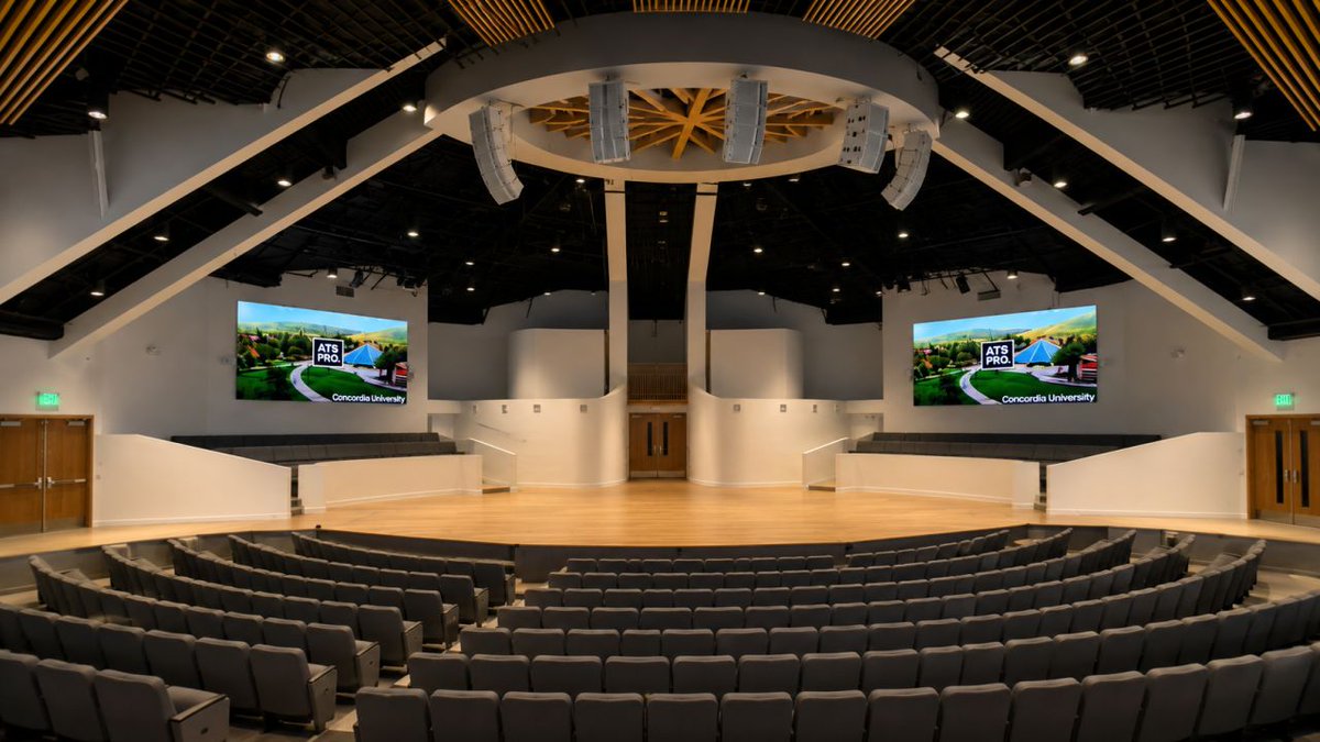 novastartech's tweet photo. 🎬 COEX Case Series

A great visual experience can transform the way people learn, present, and connect.

Our partner @ATSPro5 recently completed an LED display installation at Concordia University Irvine in California, powered by the NovaStar COEX MX20. 

The project features two Full HD LED walls on the main stage, complemented by an additional LED display at the auditorium entrance, creating a seamless visual experience from arrival to presentation.

Designed for lectures, presentations, campus events, and daily activities, the system delivers outstanding image quality, low-latency performance, and reliable operation throughout the venue.

#NovaStar #COEX #MX20 #LEDDisplay #Education #HigherEducation #AVTechnology #LEDWall