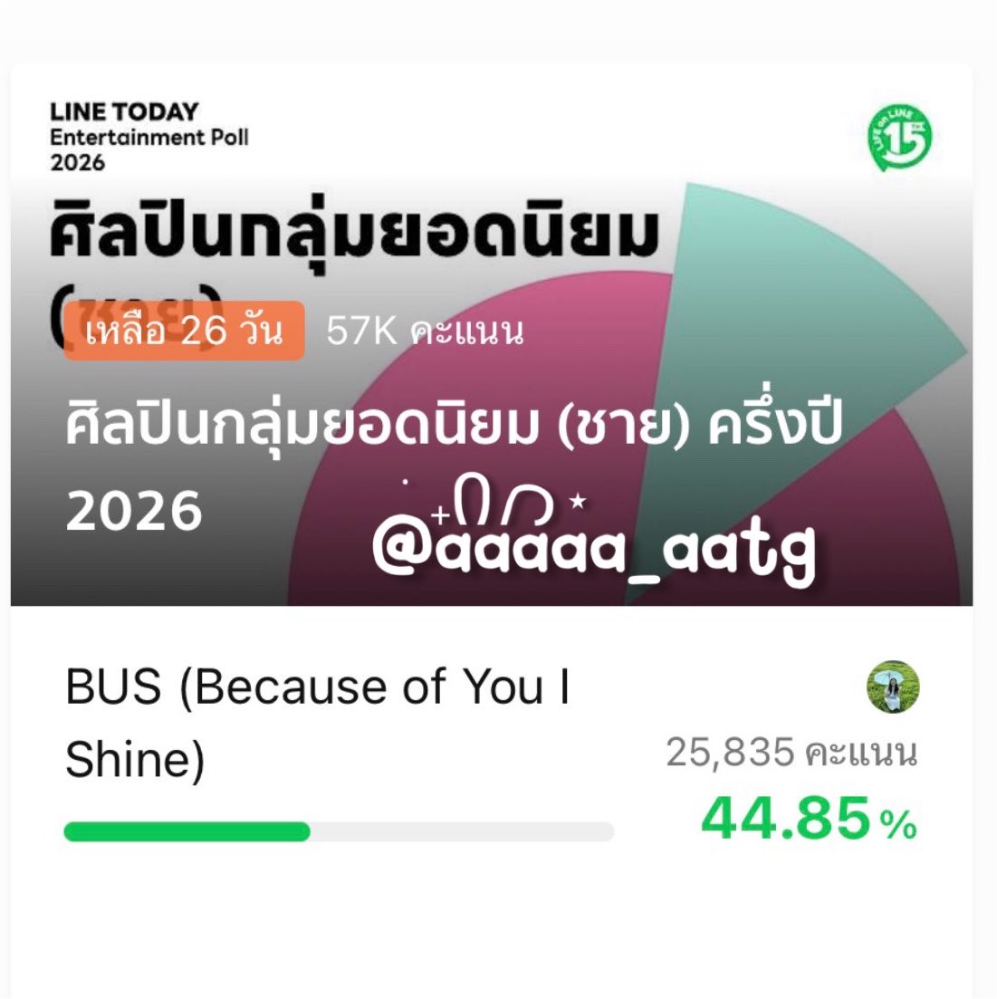 aaaaa_aatg's tweet photo. @twentyhamster พาน้องไปรับถ้วยกัน 💞
#VoteForBus  
#พาน้องบัสซิ่งไปเอาถ้วย
#BUSbecauseofyouishine https://t.co/ga60rqSaNO
