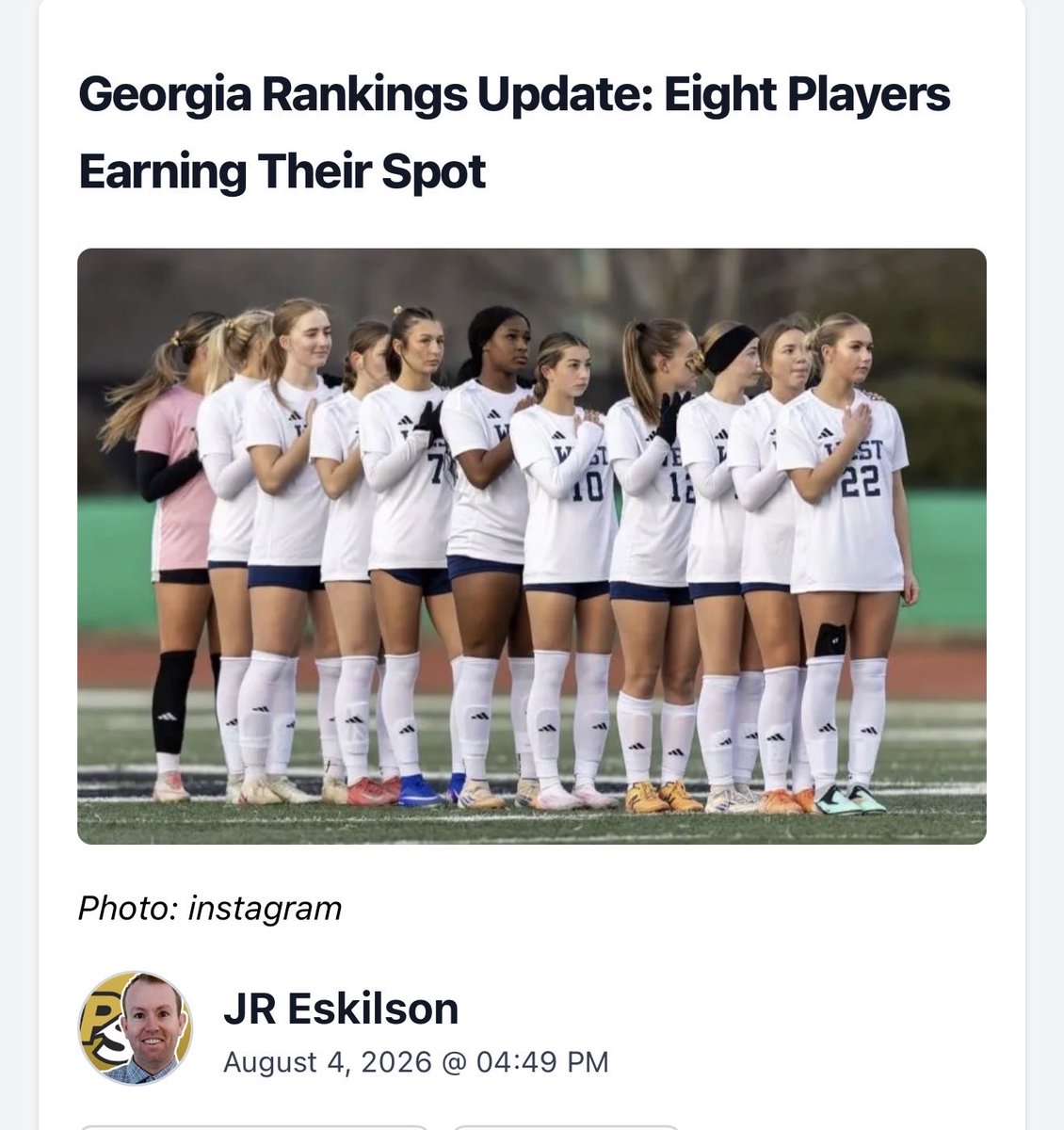 marcela_aston's tweet photo. Thank you for the mention! @PrepSoccerGA @JREskilson Excited for the new season with my team! https://t.co/Mz29hDNxI9