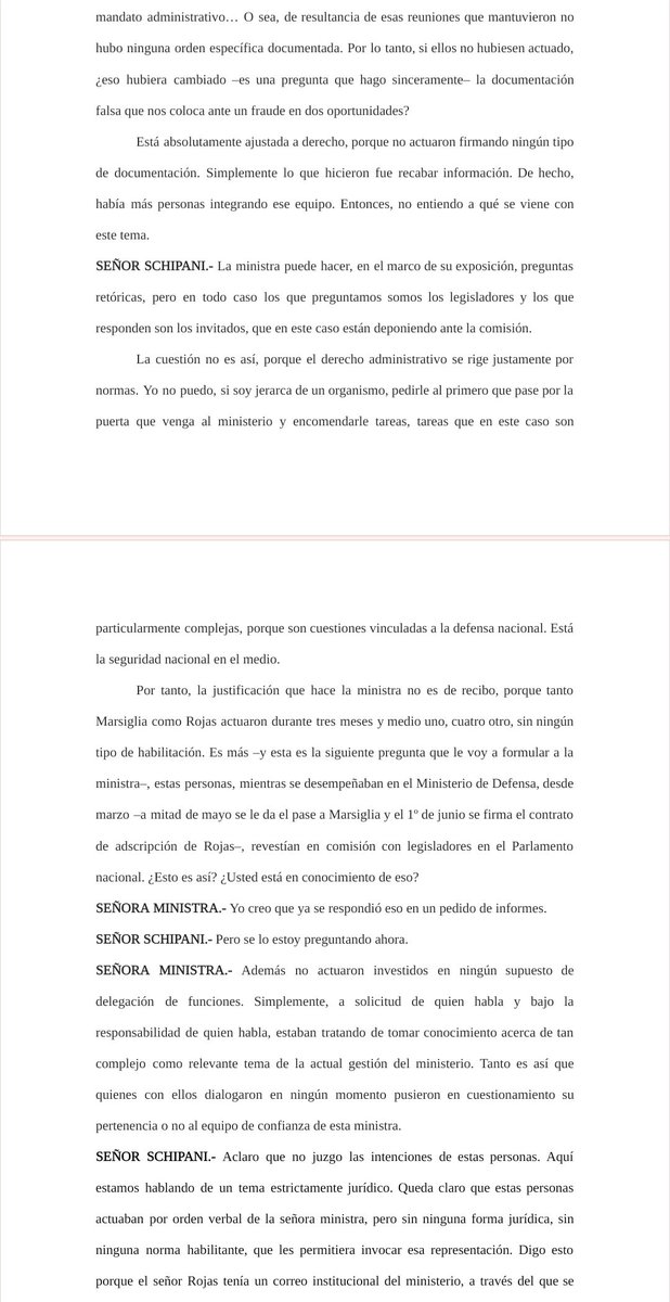 FelipeSchipani's tweet photo. LA MINISTRA LE MINTIÓ AL PARLAMENTO 

Así intentó explicar la ministra Lazo, en la Comisión Investigadora del caso Cardama, el funcionamiento del grupo de trabajo ilegal que conformó en el Ministerio de Defensa.

Personas que, al mismo tiempo que se desempeñaban en comisión en el Parlamento con legisladores del Frente Amplio, actuaban como asesores de la ministra, participaban en interrogatorios, proponían sanciones a almirantes, mantenían reuniones con empresarios, utilizaban correos institucionales, firmaban expedientes y accedían a información confidencial del Ministerio de Defensa.

Lo más grave es que la ministra no advierte la gravedad de esta situación. Mintió en su comparecencia al intentar justificar un grupo de trabajo ilegal.

Las actas hablan por sí solas. (1/1) 👇