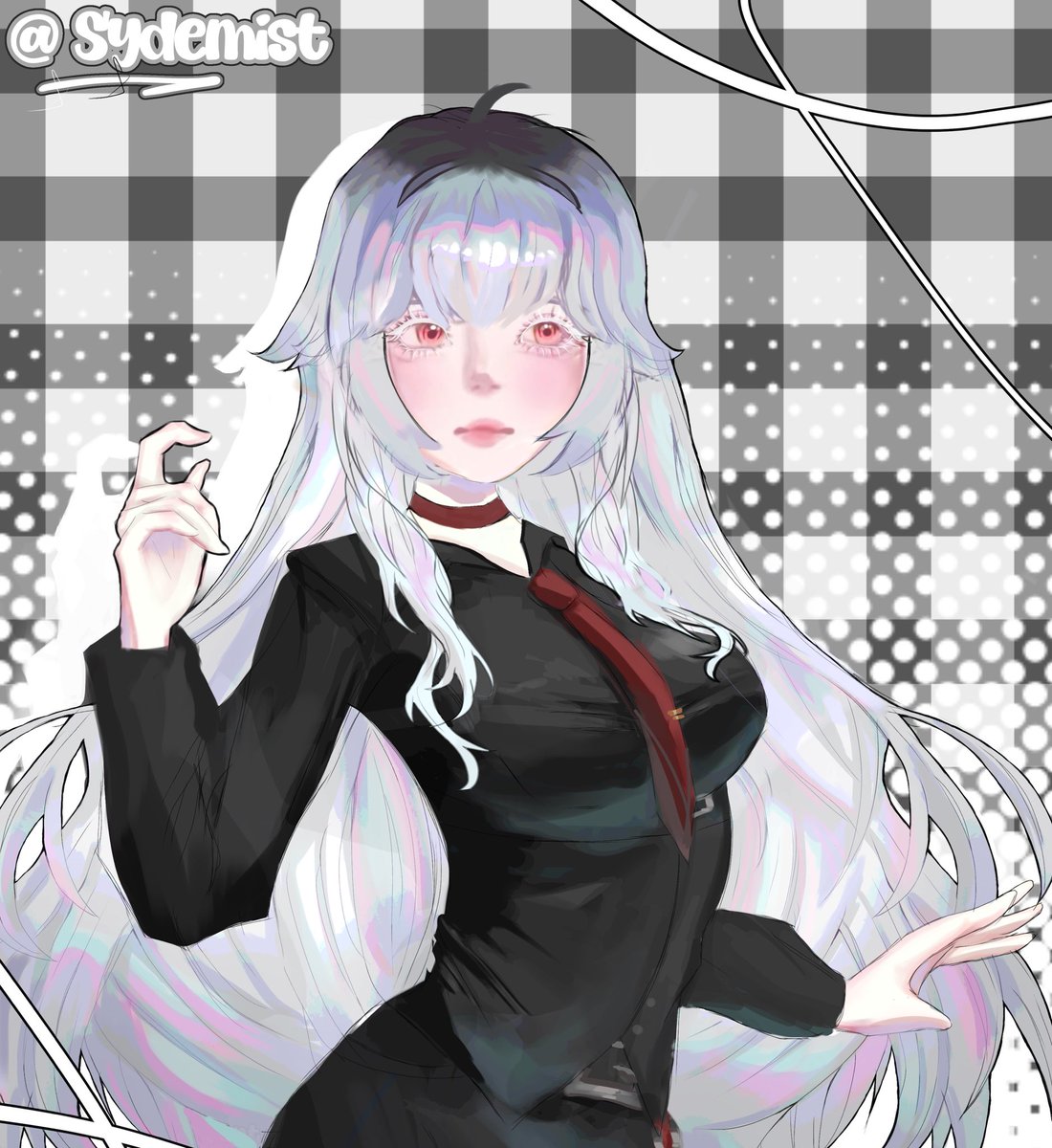 Sydemist's tweet photo. Here’s a redo of my entry since I thought here face looked off 😭🤍@DozyRiaCh 
 #Dozyriart #DrawzyRia26 https://t.co/xFjsuRLLzb