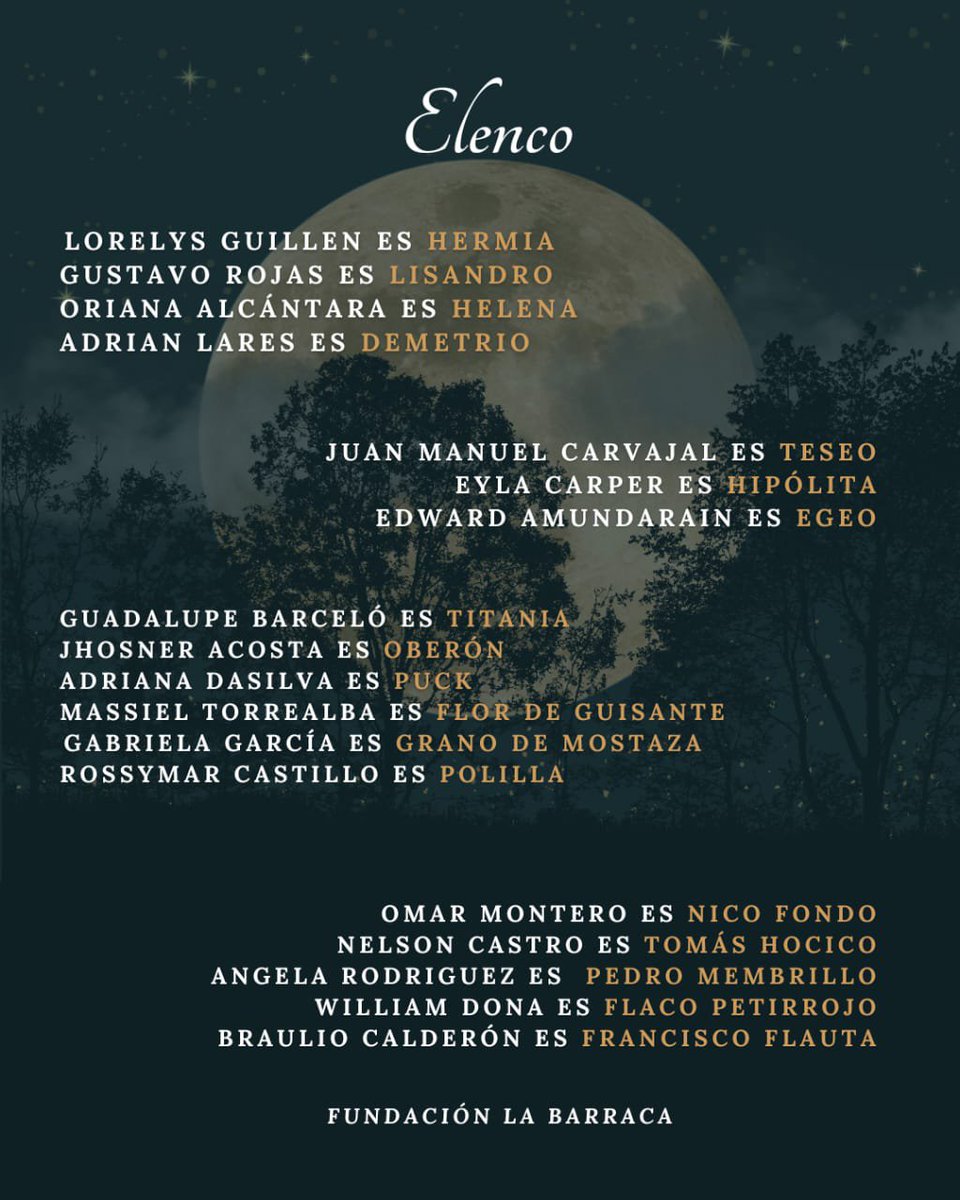 JuanMCarvajal's tweet photo. #AgendaCultural Fundación La Barraca presenta dos funciones de Sueño de una noche de Verano de Shakespeare. Instagram @fundacionlabarraca #SanFélix #Teatro https://t.co/Uf8c5I1atE