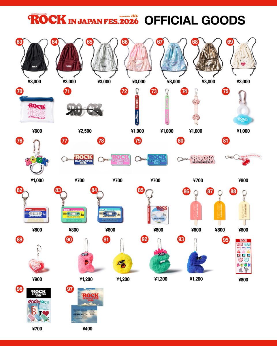 rockinon_fes's tweet photo. 【ROCK IN JAPAN FES. 2026】
＼ オフィシャルグッズ一覧公開 ／

ROCK IN JAPANのオフィシャルグッズ全113点を公開🔥
プレオーダーも受付中🧺

💭プレオーダーとは？
商品を受付期間中に注文し、当日会場で受け取れる購入方法です。
プレオーダーでは、当日の会場販売よりも多くの在庫をご用意しています。
欲しい商品を確実にゲットしておくのがおすすめです！

〈プレオーダー受付期間〉
コンビニ決済：〜8月24日(月)16:00
クレジットカード・PayPay決済：〜8月26日(水)16:00

#RIJF2026 #ロッキン