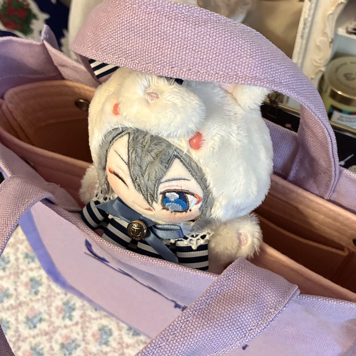 osashimi_chan's tweet photo. そういえば、フェルトのインナーバッグあまぞんで買ったらミチミチすぎたんだけど、ぬいはさめれていいかも♪ https://t.co/VRn3i7w8O1