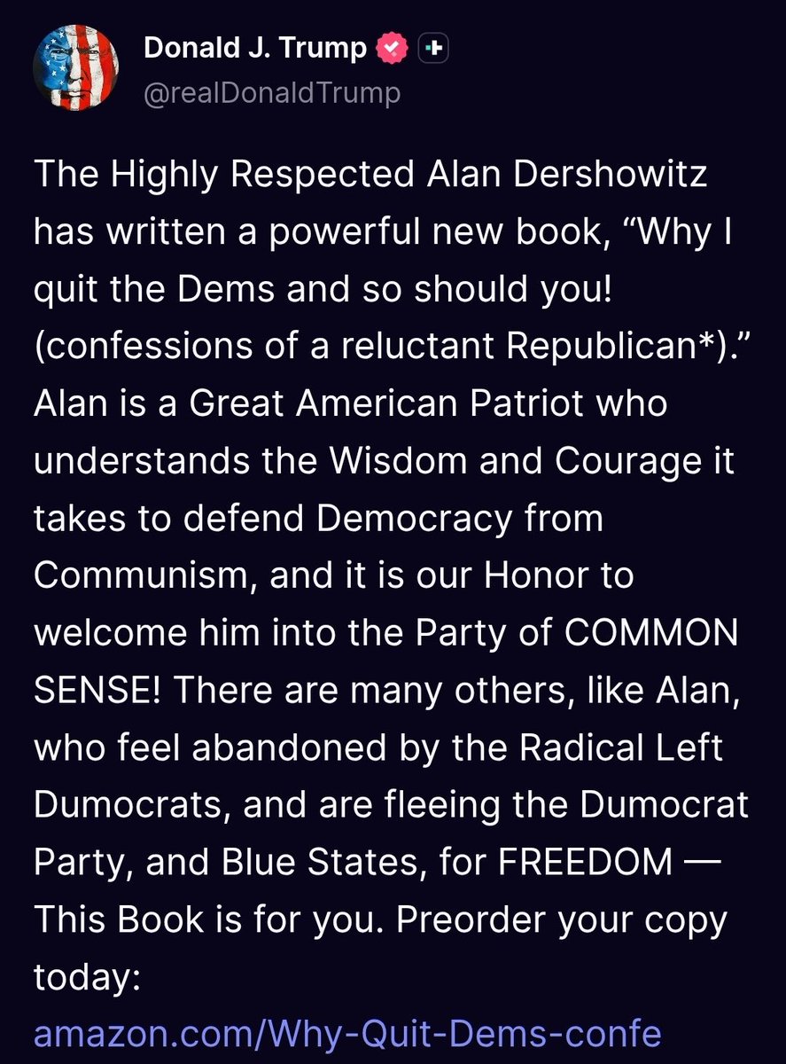 goddek's tweet photo. ALAN DERSHOWITZ (@AlanDersh):

✔️ Epstein’s lawyer.
✔️ Jewish-American Zionist.
✔️ Epstein Island visitor.
✔️ Accused of rape by Epstein survivors.
✔️ Publicly argued that adults should be allowed to have sex with 14-year-old children.

TRUMP: “Alan is a Great American Patriot.” https://t.co/EajHWW5W4h