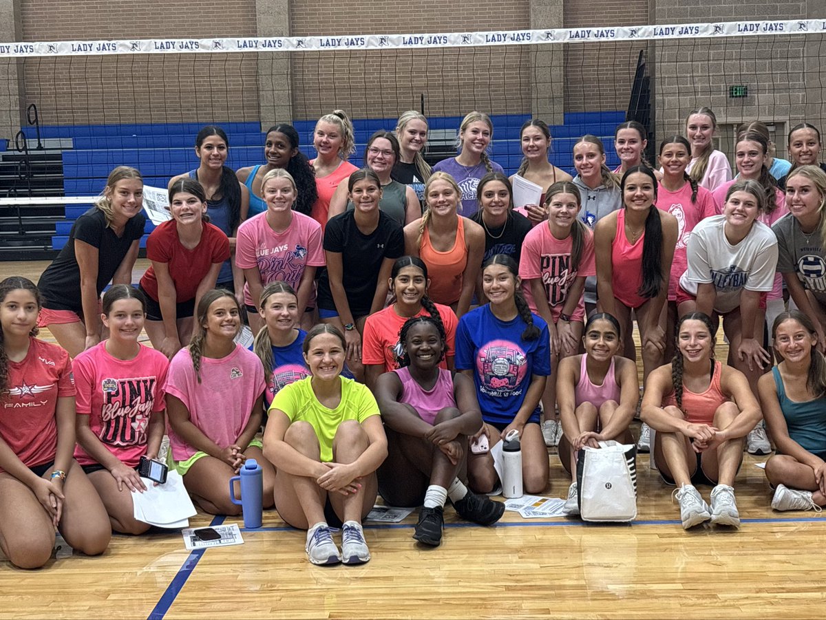 nhs_ladyjayvb's tweet photo. Tryouts are over and we’re halfway through our first week of practices. We’ve seen tons of hardwork and can’t wait for everyone to see all of it show at our scrimmages on Friday &amp; Saturday ! Come out and support your Lady Jay Volleyball teams at both JH schools! GO LADY JAYS!💙 https://t.co/zx514eSGoh