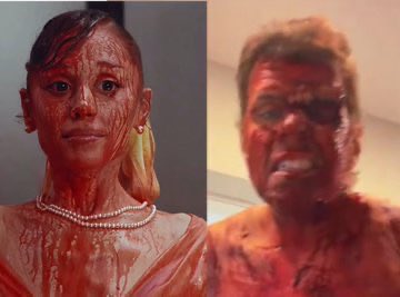 _TruthZone_'s tweet photo. Ariana Grande released a music video covered in blood and Perez Hilton was covered in blood having an MK ultra breakdown....This is more than just a coincidence....This is a ritual... https://t.co/sNjHn1uDYT