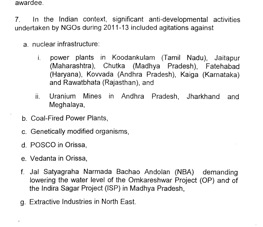 ShiroBarks's tweet photo. Foreign funded NGOs stalled India's 455 coal plants, nuclear projects, Vedanta mining, GMO crops, dams, oil drilling, interlinking and industrial projects. 

2-3% GDP impact through coordinated activism. Greenpeace network received 45cr foreign funds targeting infrastructure. https://t.co/e7sLRPkMko