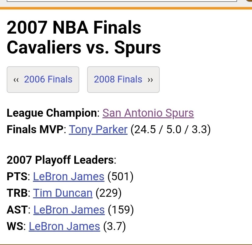 Robert513's tweet photo. @TheTruth8240 Yeah Lebron wasn't very good in the 2007 Finals https://t.co/hye7xIpNJm