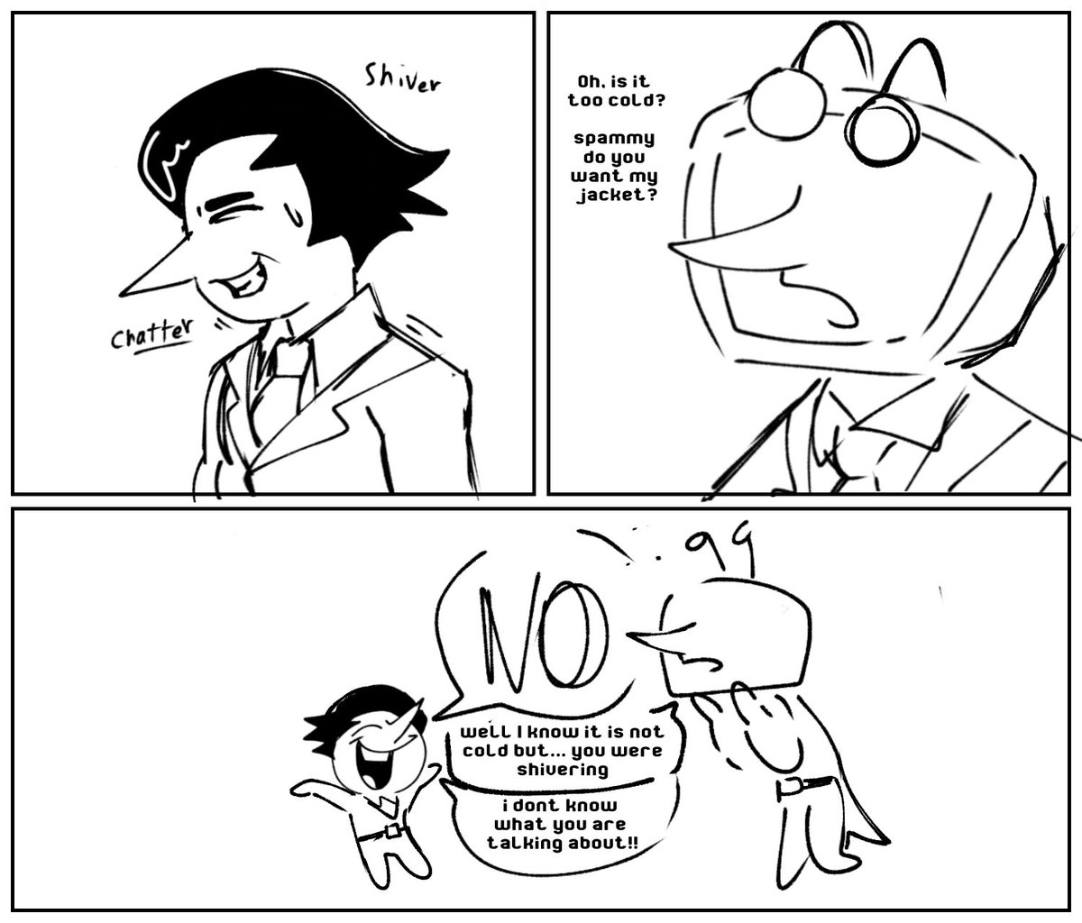 Elairu1's tweet photo. I just wanted to draw the first panel the rest is pure bs #spamton #tenna https://t.co/YsKsMUTmpP