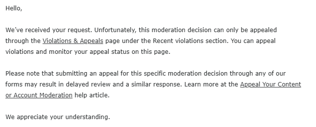 alpine_solar's tweet photo. Another victim of the mass Roblox enforcement bans. 

It has now been a week since my ban (alpinesolar_X3), and support has been NOTHING, just like everyone else.
4 "human" tickets that all say the same 2 emails.

This issue NEEDS to be fixed!
#roblox #robloxban #enforcementban https://t.co/4ePcl09xFJ