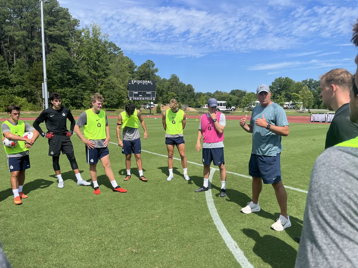 GUHoyasMSoccer's tweet photo. Day 1 ☑️ 

#HoyaSaxa #HoyaBold https://t.co/xehF5625cb