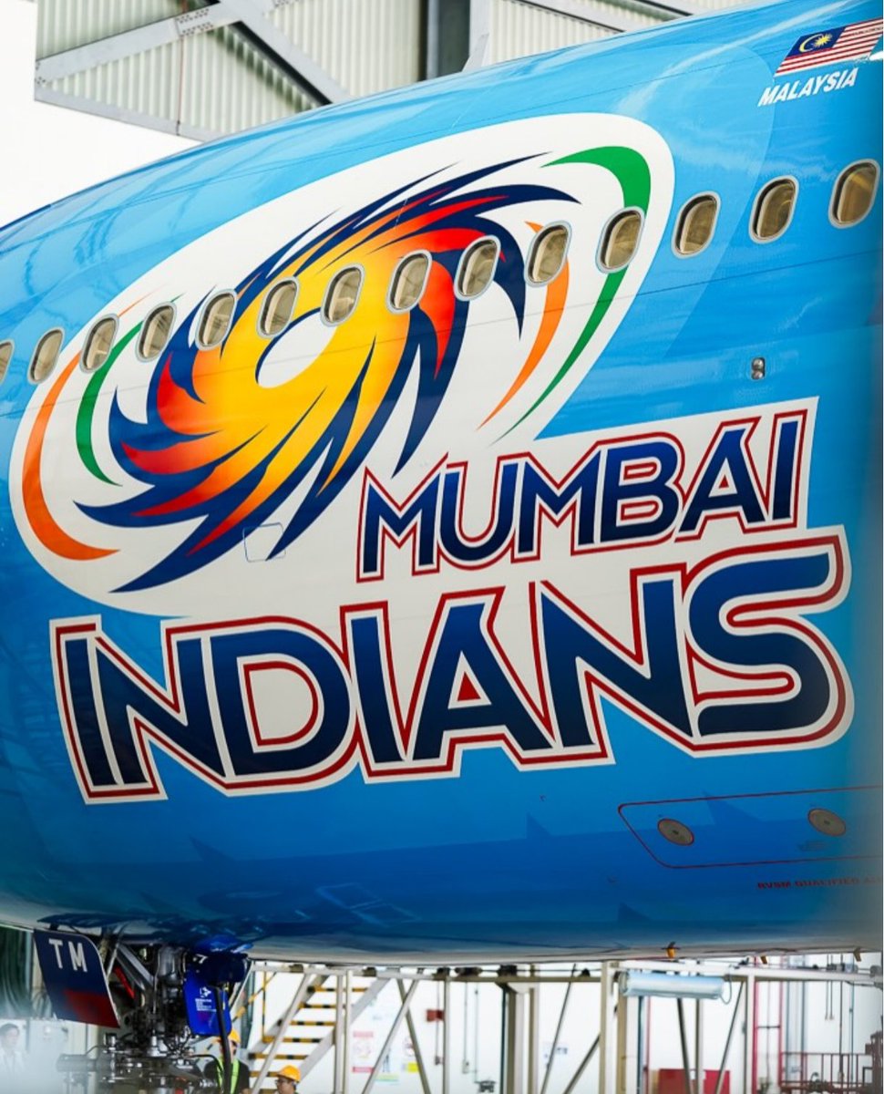 CricCrazyJohns's tweet photo. 🚨 NEW MEMBER IN MI FAMILY IS COMING 🔥

- Malaysia Airlines is getting ready their Mumbai Indians plane for IPL 2027. https://t.co/VAhCQpqJ6T