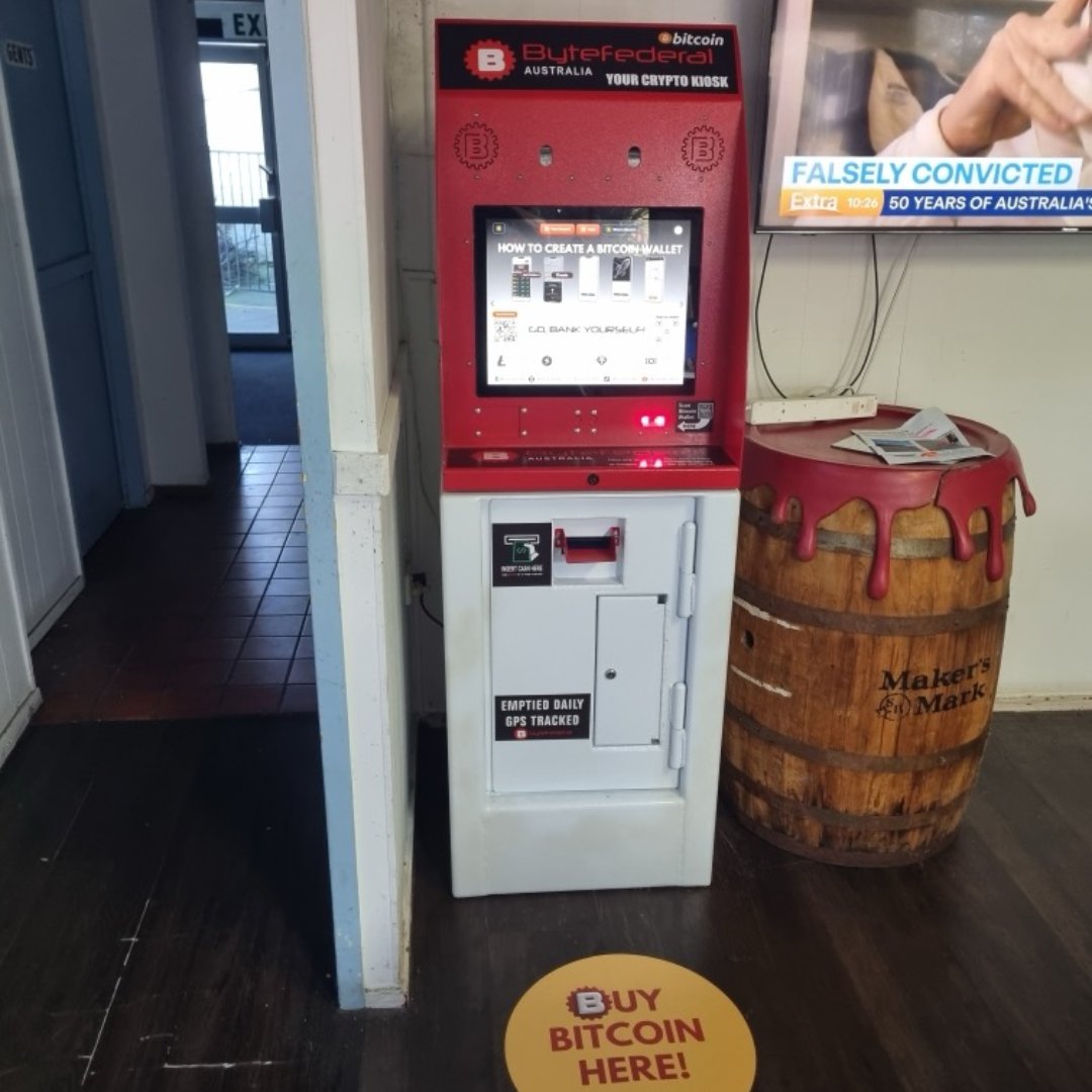 ByteFederalAU's tweet photo. New Bitcoin ATM in Tinana, QLD.
Visit Tinana Hotel in QLD.
17 Gympie Rd, Tinana QLD 4650
Cryptocurrencies Available: Bitcoin, Ethereum, Litecoin, USDT, Dogecoin and more!
https://t.co/jNRXM0eSah #bitcoin #bitcoinatm #cryptocurrency #btc https://t.co/83N5FFbZz6