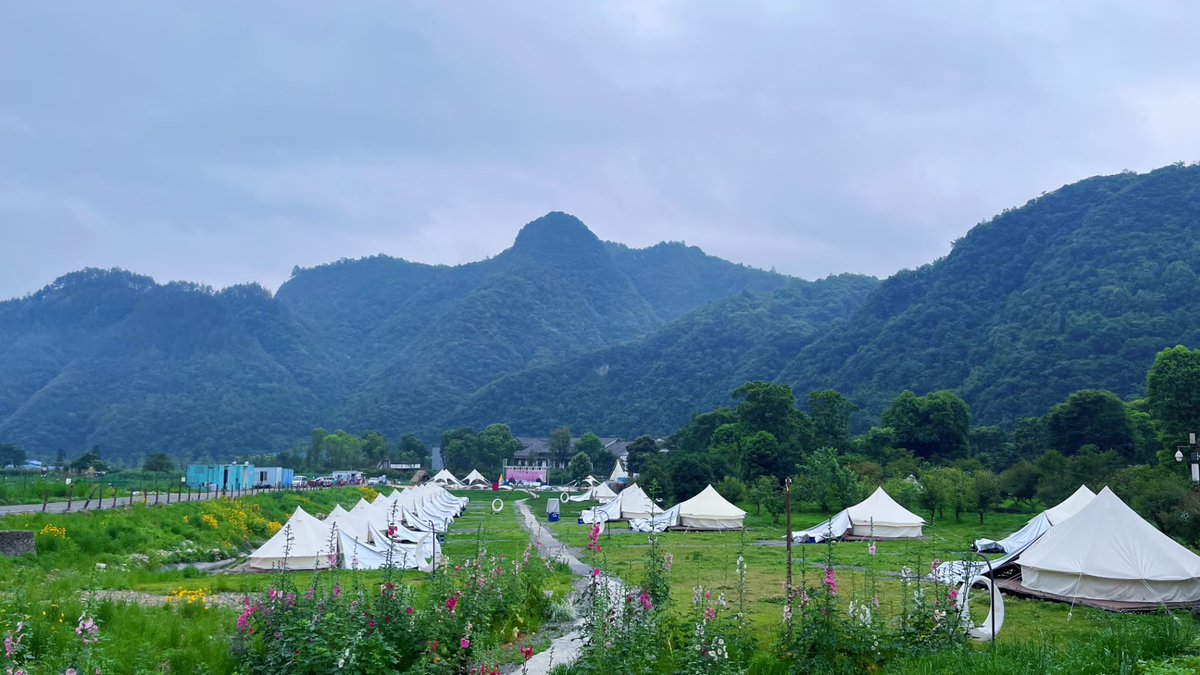 Luewha_'s tweet photo. 趁晚风不燥，把扎营点选在山坳里，天幕下泡着热茶，听虫鸣混着山涧水声，把一周的疲惫都揉进漫天星光里 https://t.co/qEtQd86ZG0