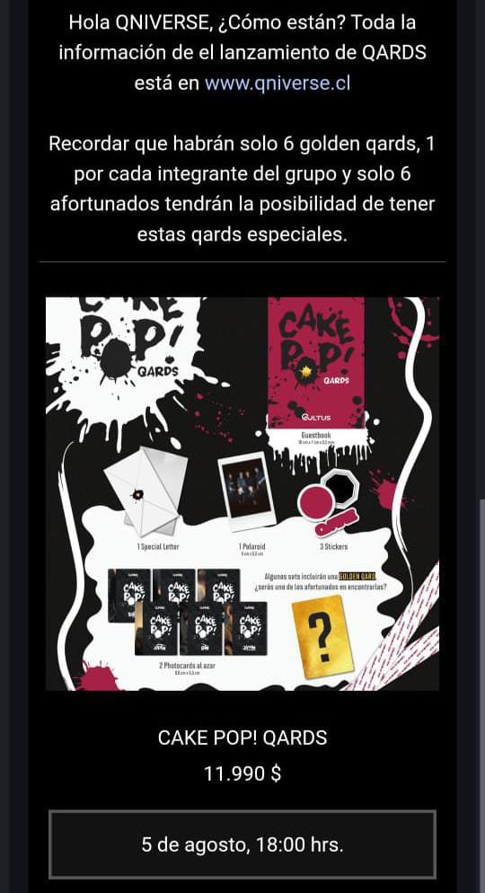 qarearg's tweet photo. 🚨 ¡QNIVERSE, YA REVELARON EL PRECIO DE LAS QARDS!
Las QARDS tendrán un valor de $11.990 CLP.
¿Ya estás listo para conseguir las tuyas? 👀✨ Puedes conseguirlas desde mañana en: https://t.co/ui8UjYA3ty
#Q_ARE #QARE #QULTUS #QARDS https://t.co/48WTBFanOk