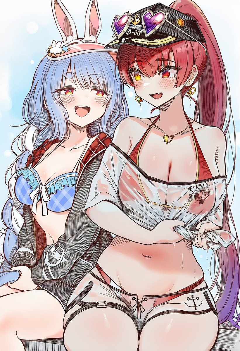 jeje_box's tweet photo. Houshou Marine（宝鍾マリン）
Usada Pekora（兎田ぺこら）
バカンスを楽しむ船長とぺこら・・・✨ https://t.co/cplQJyvunF