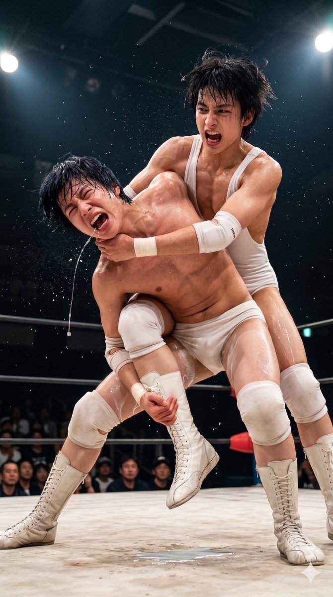 LouPoplin's tweet photo. 🤼♂️下桑野末大学プロレス研究会🤼♀️
Mom & Son Tagged Match Wrestling
颯汰 vs. 凪沙… 里美 vs. 美葉… R-05
コブラ!キャメル!瀧澤母息子の逆襲!
#プロレス #AI美男子 #BeautifulBoy #MaleWrestling #BoysWrestling #AIプロレス部 #ミックスファイト #mixedfight #ボーイズファイト #BoysWrestling https://t.co/NxHuD9kMgs