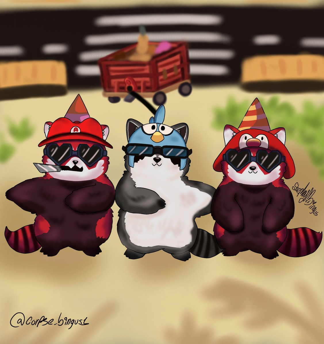 corpse_bingus1's tweet photo. McTrio Mapaches 🦝

#roierfanart #aldogeofanart #elmarianafanart #mctriofanart #mctrio https://t.co/Sd06P45EQi