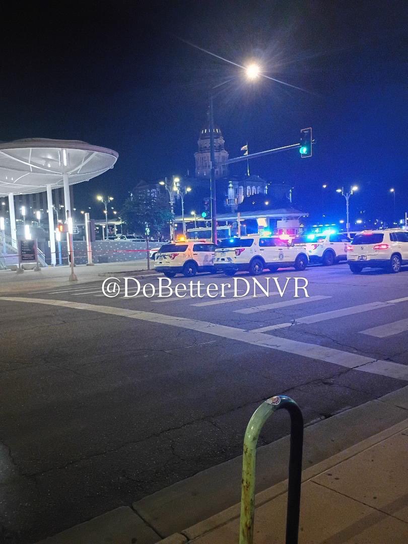 dobetterdnvr's tweet photo. Colfax &amp; Broadway. @denverpolice is investigating a stabbing at Civic Center Station. https://t.co/uthOhCGnhY