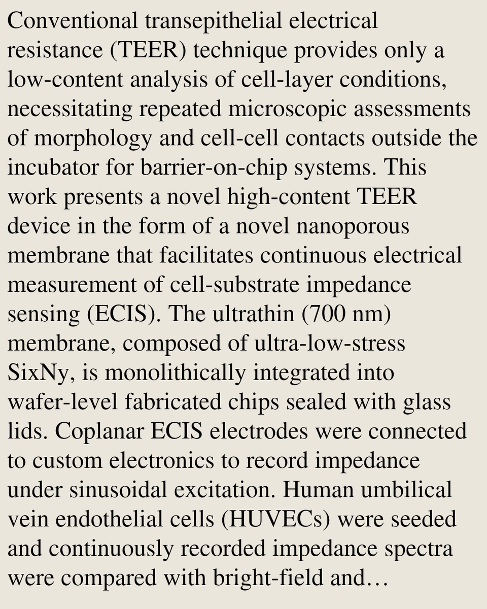 SignalPapers's tweet photo. Smart membrane: high content in situ monitoring barrier on chip with artificial neuronal network

Bo Tang, Victor Krajka, Mengxi Liu, Wei Zhao, Gazal Goekkus, Paul Lukowicz, Lili Zhu, Pu Chen, Stephan Reichl, Andreas Dietzel
https://t.co/5DkOPOl39f [𝚎𝚎𝚜𝚜.𝚂𝙿 𝚚-𝚋𝚒𝚘.𝙲𝙱] https://t.co/MbMw5yaZRv