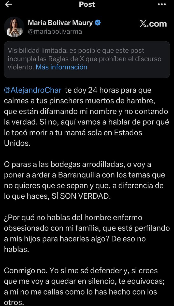 _captainolvierd's tweet photo. La candidata a la alcaldía de Barranquilla es una enferma mental 😔 https://t.co/bbIYHaSW07
