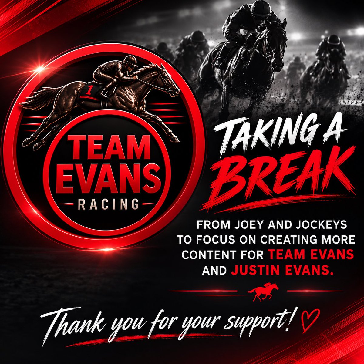 JoeyJockeys's tweet photo. Please give @TeamEvansRacing  a follow. That’s where I am going! https://t.co/u9UeJJuazV