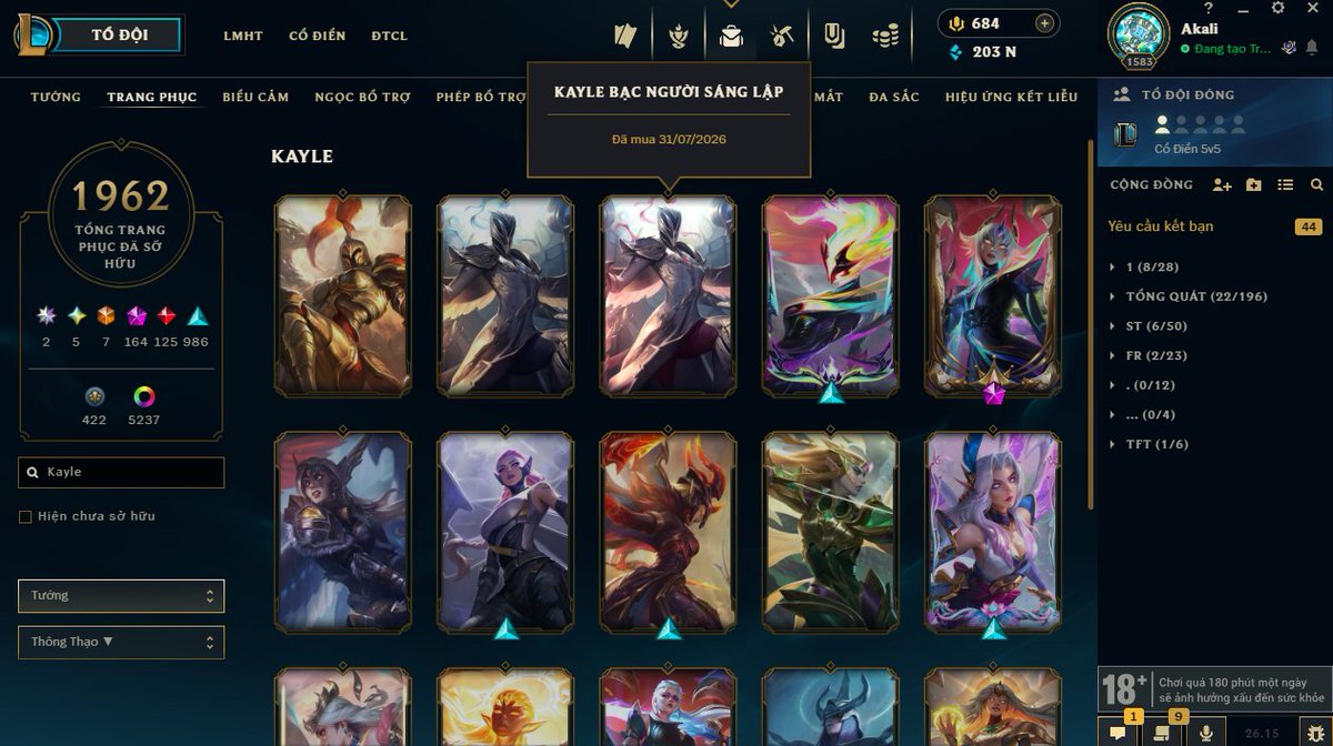 AkaliVN102's tweet photo. @dejan_v3 @RiotSupport It’s a Classic anniversary edition that was released, not Silver Kayle. https://t.co/ishneoO1AS