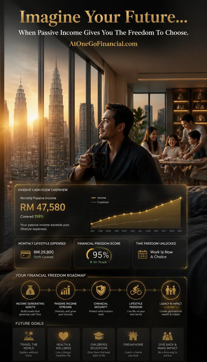 AtonegoF's tweet photo. Imagine Your Future - When Passive Income Gives You The Freedom To Choose
#FIRE #FIREMalaysia #RetireEarly #MalaysianMoney #FinancialFreedom #WealthBuilding #AtOneGoFinancial https://t.co/Vy8F8B6bhE